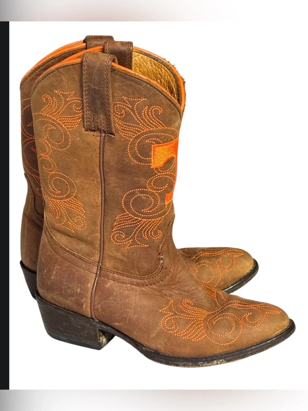 Someday university of Tennessee Youth Size 13 Brown Western Cowboy Boots